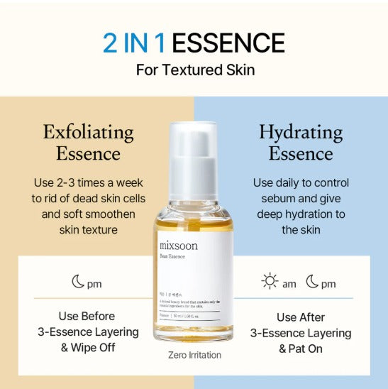 Mixsoon - Bean Essence - Esencia Hidratante / Exfoliante de Soya