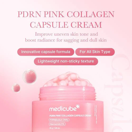 Medicube - PDRN Pink Collagen Capsule Cream - Crema hidratante con cápsulas de PDRN