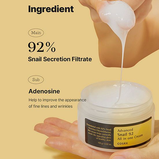 COSRX - Advanced Snail 92 All In One Cream - Crema Reparadora de Mucina de Caracol